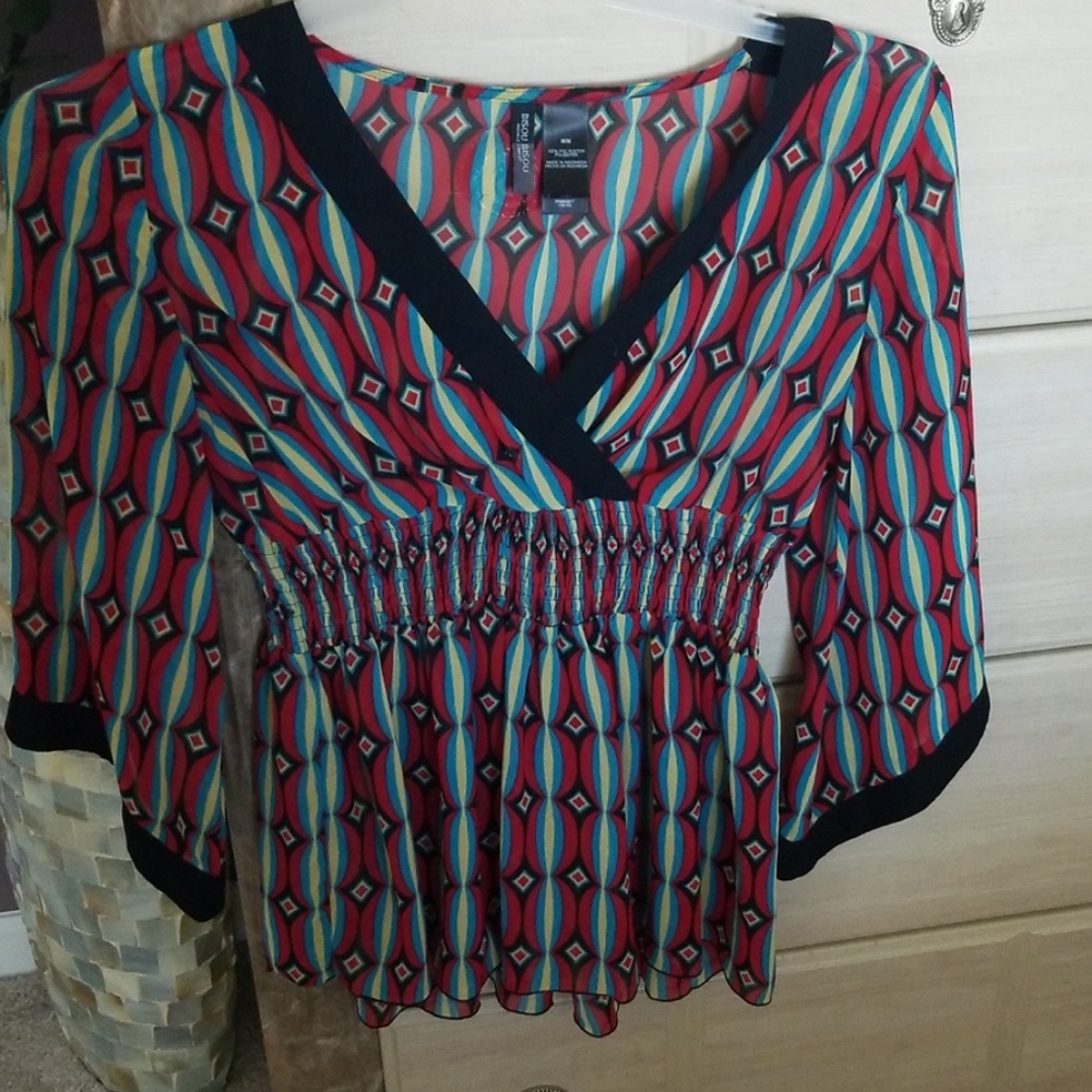 Sheer, colorful, fun, blouse